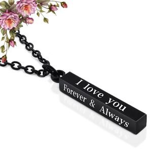 Stainless Steel Three-dimensional Square Block necklace Pendant‎